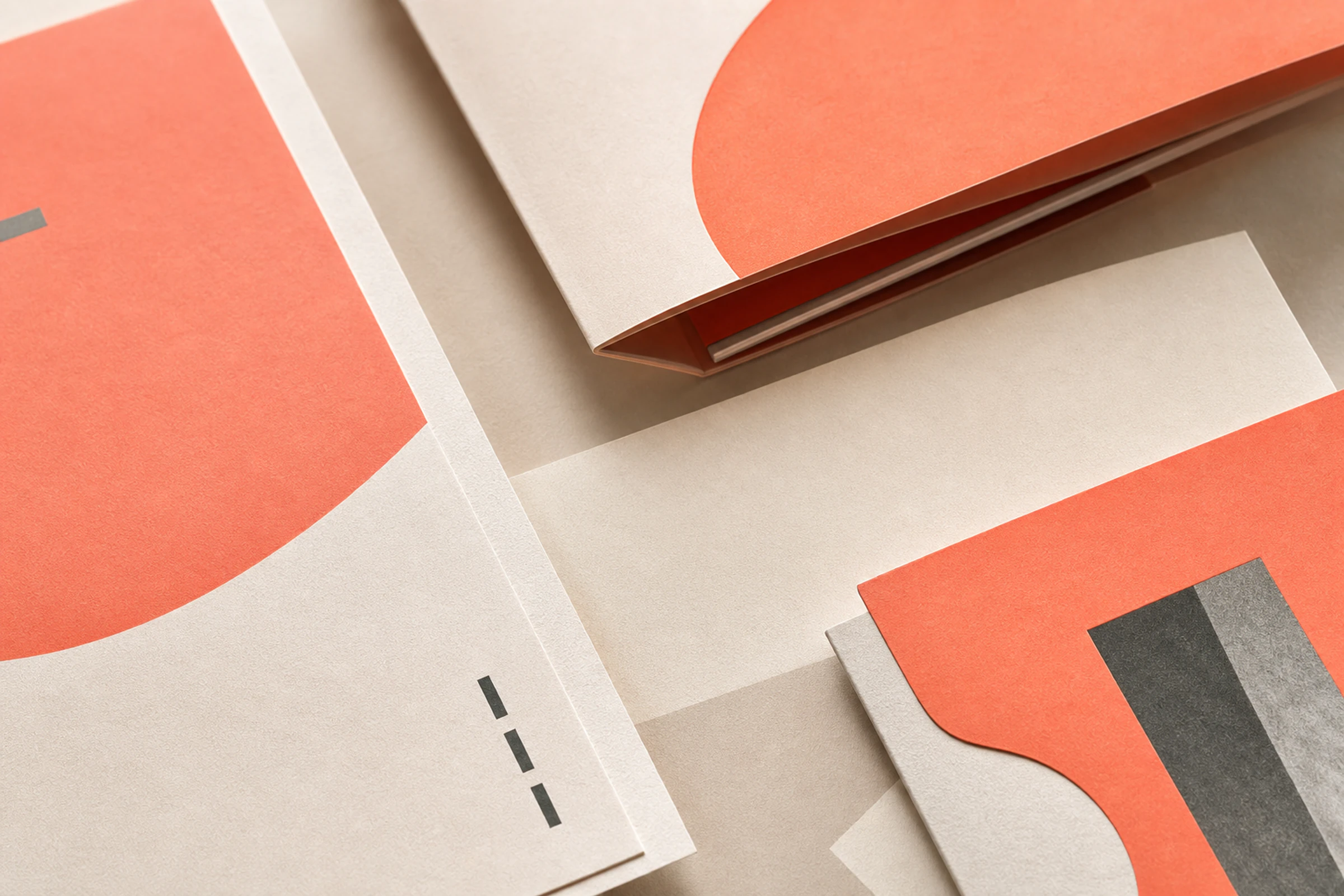 Coral and cream editorial campaign composition